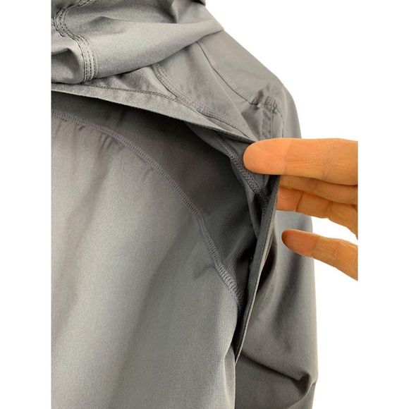 10 M Lululemon Full Zip Hiking walking jacket Hood Breathable Gray 6442 EUC - Picture 10 of 12